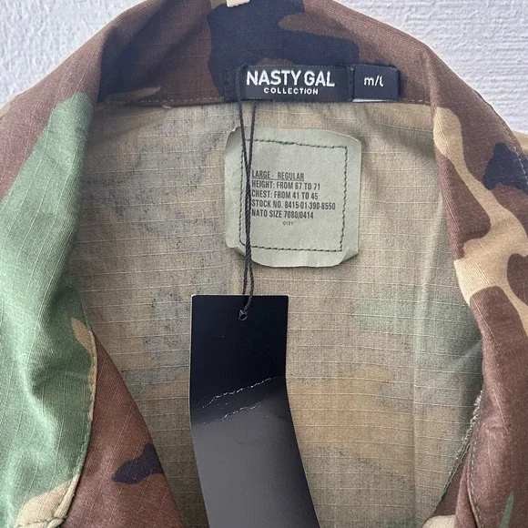 Vintage Woodland Army Shacket - Camouflage Button-Up Jacket